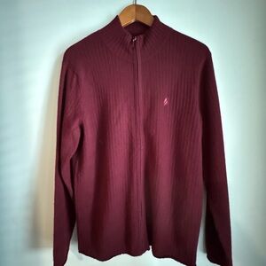 Cashmere Men's Zip-Up Maroon Sweater Excellent Condition